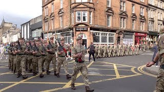 The Black Watch 3 SCOTS homecoming parade around the City of Perth Scotland Sept 2018 [upl. by Leahplar]