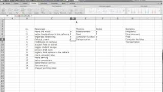 Part 1  Using Excel for Openended Question Data Analysis [upl. by Akselav]