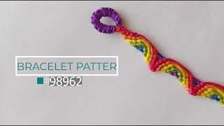 How to make Rainbow wristband Rees Bracelets Pattern98962 Thread wristband mybraceletsbook [upl. by Lora]