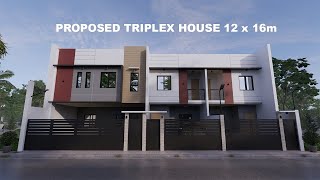 TRIPLEX HOUSE DESIGN 12 X 16M [upl. by Zebulen]