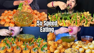 ASMREating Spicy🔥🔥🔥Gol Gappe With Chillies Eating Challenge  Compilation Indian food Mukbang [upl. by Afital132]