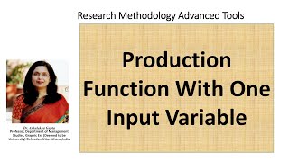 Production Function With One Input Variable Production FunctionInputfixedvariable [upl. by Rhona]