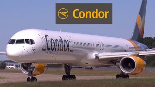 CONDOR Boeing 757300 ✈️ CLOSE Taxi amp Takeoff at Hamburg Airport [upl. by Ahsekyt]