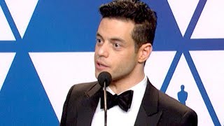 Oscars 2019 Rami Malek Wins For Actor In A Leading Role In Bohemian Rhapsody FULL INTERVIEW [upl. by Niowtna]