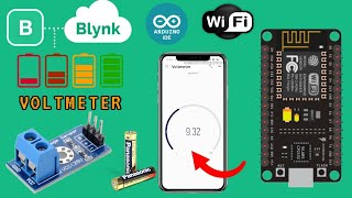 ESP8266 Monitor its Own Battery Level using Blynk IoT for Battery Powered Projects  Voltage sensor [upl. by Fates30]