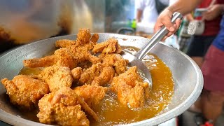 FRIED CHICKEN popular in Manila  Filipino Street Food [upl. by Helbonia]