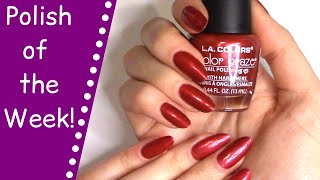 👑Polish Of The Week  LA COLORS Cranberry  LA Colors Nail Polish Color Craze Swatch [upl. by Lleral]