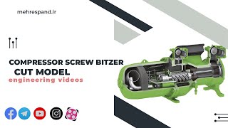 Compressor screw bitzer cut model [upl. by Odrautse]