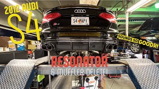 Audi S4 B8 Magnaflow 11385 resonator amp muffler delete [upl. by Twyla]