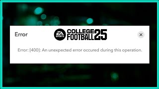 CBF 25 TEAM BUILDER EA football 25  Error 400 An Unexpected Error Occurred During This Operation [upl. by Anehta26]