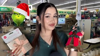 ASMR Rude Dollar Tree Cashier checks you out 😒🎄 [upl. by Aivun74]