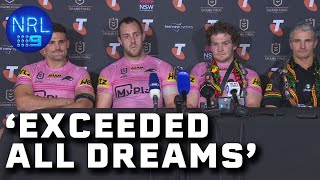 Penrith Panthers on cloud nine after UNPRECEDENTED fourpeat NRL Presser  NRL on Nine [upl. by Sacram]