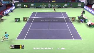 Rafael Nadal Hits Hot Shot  Shanghai 2014 [upl. by Nilhtac319]