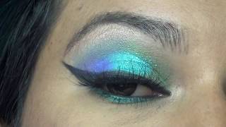 Maquillaje azul turquesa con glitter â™¥ [upl. by Ailis]