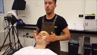 Nomad Barber  Face shave with Massage  ASMR no talking [upl. by Leahcin863]