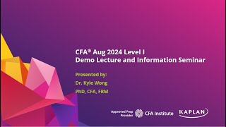 CFA Aug 2024 Level I  Fixed Income  Dr Kyle Wong PhD CFA FRM [upl. by Patman]