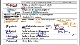 USMLE ACE Video 55 Monoclonal antibody medications [upl. by Ailin]