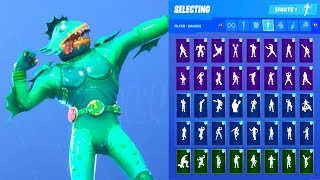 MOISTY MERMAN SKIN SHOWCASE WITH ALL FORTNITE DANCES amp EMOTES [upl. by Huebner]