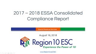 2017 – 2018 ESSA Consolidated Compliance Report [upl. by Callum]