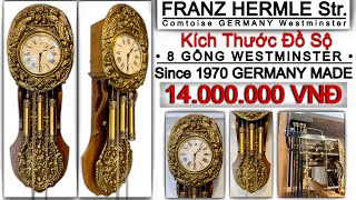 ĐỒNG HỒ TREO TƯỜNG FRANZ HERMLE Str COMTOISE WESTMINSTER SX 1970 GERMANY  8 GÔNG  ☎️ 0909255303 [upl. by Marduk]