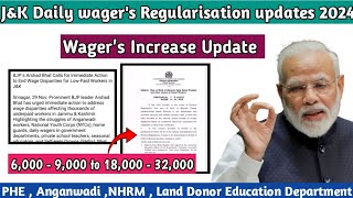 Wagers Increase Update  ₹6000  32000 Salary  Jampk Daily wagers Regularisation updates [upl. by Nesnah]