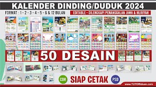 Kumpulan Kalender Dinding dan Duduk 2024 Editable Masehi Jawa Hijriah Siap CETAK CDR PSD Calendar [upl. by Uni392]