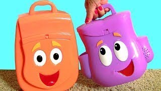 Dora Explorer Backpack Surprise Diego Rescue Backpack Surprise Eggs GoDiegoGo Num Noms 41 Funtoys [upl. by Eekorehc]