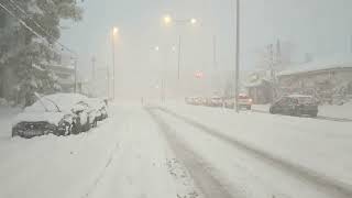 Snowstorm quotElpidaquot in Chalandri Athens Greece snow 2022  Χιόνια στο Χαλάνδρι quotΕλπίδαquot 2022 [upl. by Avon]