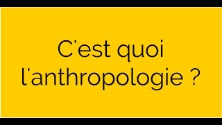 Cest quoi lanthropologie [upl. by Annekahs]