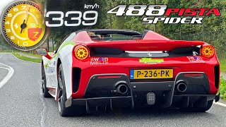 Ferrari 488 Pista  0339 Acceleration TOP SPEED POV amp Sound [upl. by Yromem]