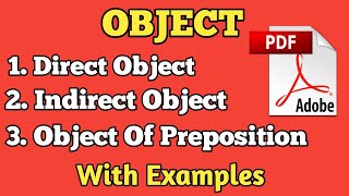 ObjectAll types of objects in english grammarDirect Indirect and Object of Preposition [upl. by Leirum]