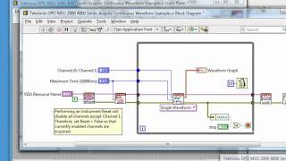 VI High 21  How to Use a Tek DPOMSOMDO Scope with LabVIEW Pt 2 Examples amp Recognizing in MAX [upl. by Osyth614]