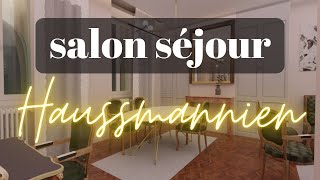 Un salon séjour 25m2 dans le cadre d’une rénovation d’appartement haussmannien [upl. by Brok934]