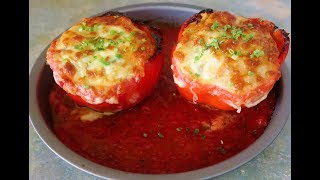 Recette 124  Poivrons Farcis Feta Viande Haché Riz légumes  Stuffed Peppers [upl. by Lemon]