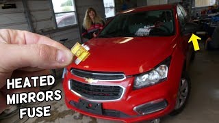 CHEVROLET CRUZE SIDE HEATED MIRRORS FUSE LOCATION REPLACEMENT SIDE MIRRORS DEFOGGER NOT WORKING [upl. by Niklaus]