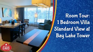 Bay Lake Tower  1 Bedroom Villa Standard View  Room Tour [upl. by Ilrahs908]