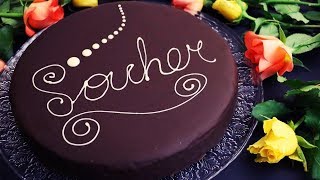 Sachertorte mit traditioneller Glasur  Sacher cake  saftige schokoladige Sachertorte [upl. by Yenal]