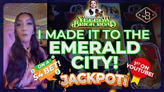 Super Rare I Made It To Emerald City on The NEW Wizard Of Oz Slot Machine Jackpot 🎰 [upl. by Ponton]