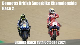 Bennetts British Superbike Championship With Pirelli Race 2 Brands Hatch 13th October 2024 [upl. by Cassandre]