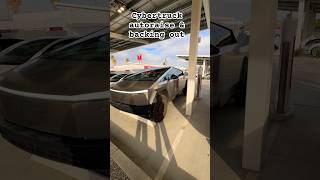 Cybertruck auto raise and backing out of kettleman city supercharger cybertruck tesla ev [upl. by Eizle]