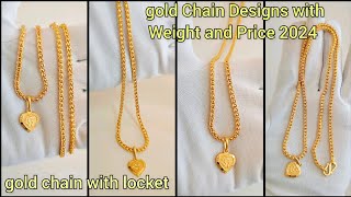 gold chain designs for men with weight and price 202425 grm gold Chain design with locket [upl. by Zondra]