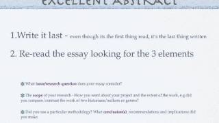 How to write an excellent Extended Essay Abstract [upl. by Notlrahc]