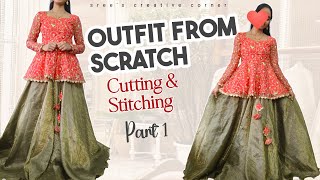 Peplum Top Cutting and Stitching  Designer Dress  Outfit from Scratch [upl. by Stanfield]