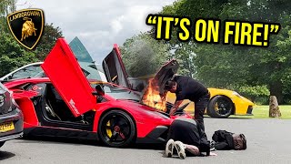 LAMBORGHINI AVENTADOR SV CAUGHT ON FIRE [upl. by Druce523]