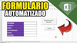 Como crear un formulario automatizado en Excel Fácil y Rápido 2022  Macro para agregar inventario [upl. by Adnylem]