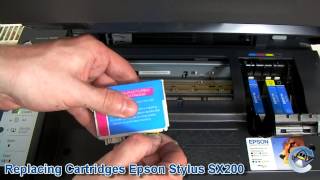 How to Change Ink Cartridges with a Epson Stylus SX200 [upl. by Lipinski558]