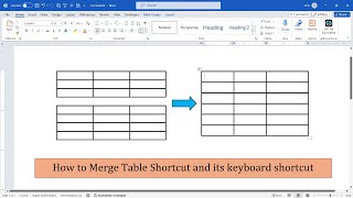 How to merge table in Ms Word and its keyboard shortcut [upl. by Duaner]