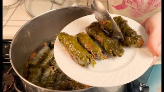 Koupepia  Cypriot Greek Stuffed Grape Leaves  Art of the home  Garden to table [upl. by Novia]