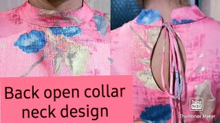 Back open collar neck cutting and stitching I collarneckkurti backopencollarneck [upl. by Ilajna598]