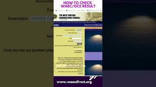 WAEC  How To Check WAEC GCE WASSCE Exams Result Video Youtube Short shorts [upl. by Alenson]